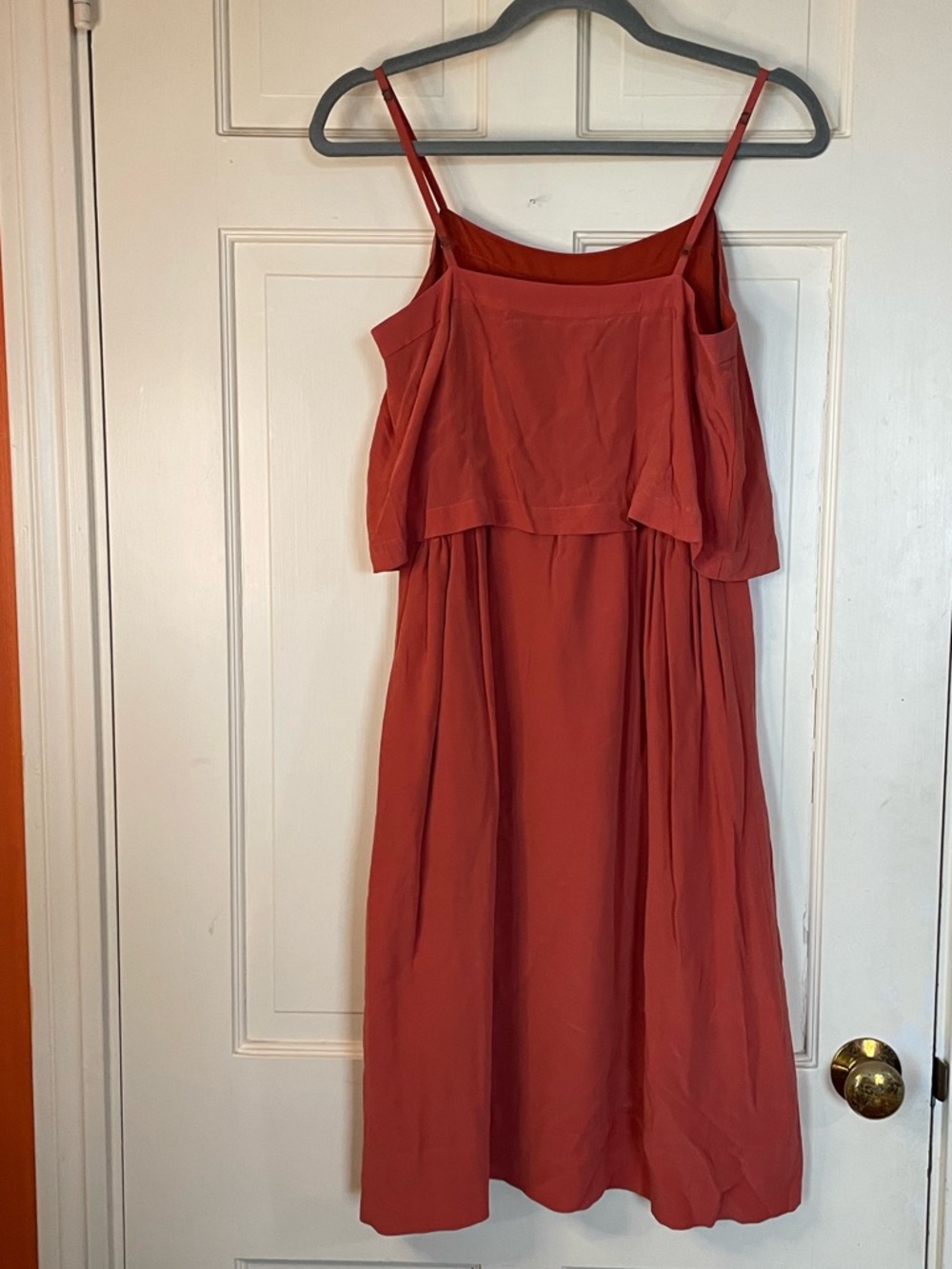 Madewell Size 0 Silk Overlay Cami Dress Burnt Copper Relaxed Minimalist - Picture 6 of 8